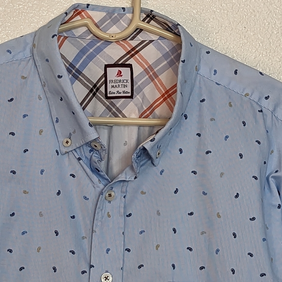FREDRICK MARTIN Dress Shirt Men's XXL Extra Fine Cotton Business Casual Preppy - Picture 5 of 9